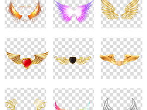 金翼翱翔 探索唯美艺术特效金色翅膀的数字素材世界